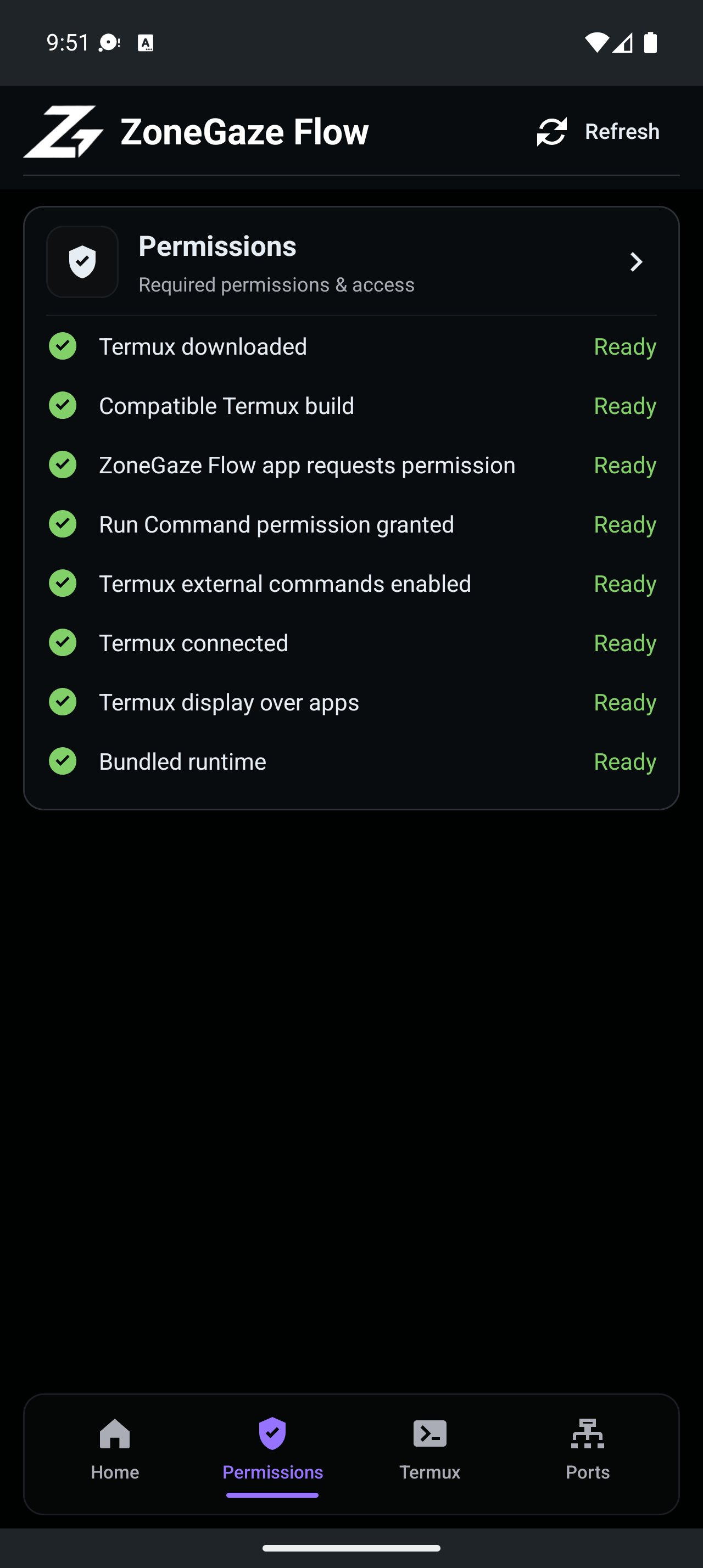 Android permissions dashboard
